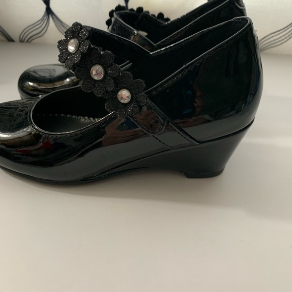 Rachel Girl dress wedge Shoes Size 12 Black - Picture 8 of 11